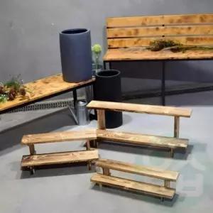 2단 화분받침대 60x14cm 원목화분선반