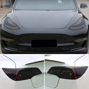 Tesla Model 3 Y 2017-2023 TPU 검정색 헤드 라이트 미등 안개등 보호 필름 수정 변경