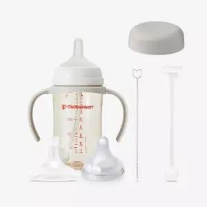 더블하트 모유실감 240ml 싱글팩 올인원 세트 (젖병+젖꼭지M/L+핸들+빨대꼭지+추빨대브러시+젖병뚜껑)