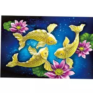 잉어 십자수 보석십자수 40x60 연화도