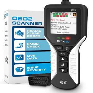 BLCKTEC 420X OBD2 스캐너 진단 도구, 엔진 표시등 읽기 및 지우기, 1996년 이후 모든 OBDII 차량용 카 코드 리더, iOS Android에 블루투스 최고급 앱 제공