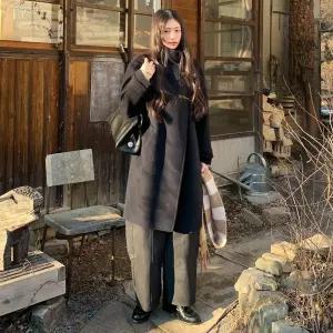 잇미샤 25 F/W 하이넥 캐시미어 블랜디드 핸드메이드 코트 ITPBZHL750