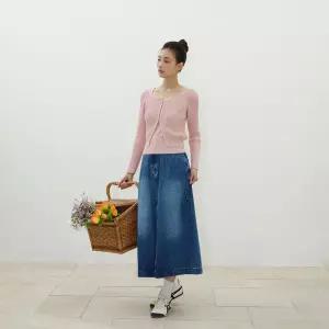 잇미샤 25 S/S 슬릿포인트 데님 스커트 ITP3ZDS840