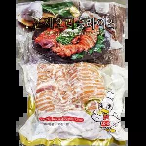 삼아 훈제오리 슬 800g 식당용 구이용 짭짤한맛 프랜차이즈 뷔페식당 냉채용