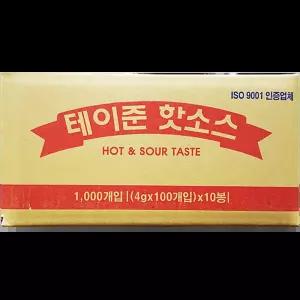 일회용 테이준핫소스 (태원 4gx100)X10 식당용 칠리 토핑용 분식점 뷔페 벌크