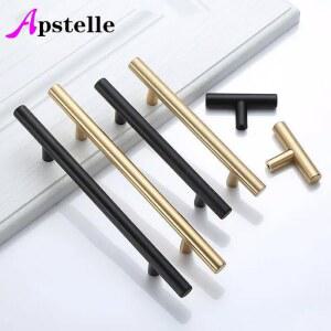 피규어장식장 Apstelle 가구 서랍 손잡이 블랙 골드 찬장 브러시드 스테인리스 스틸 주방 캐비닛 당김 손잡이