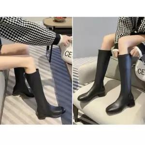 심플 가죽부츠 지퍼부츠 데일리 롱부츠 겨울부츠 통굽부츠 미들굽 롱부츠 가죽부츠