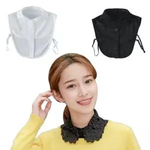 플라워 페이크 셔츠 넥 레이스 카라 D 넥카라 레이스카라 페이크셔츠 카라셔츠