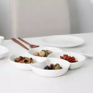반찬접시 로얄보덴 웨이브 4절 나눔접시 1P (1BOX/12개)