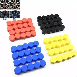 20pcs 17mm 19mm 21mm 검은 자동차 바퀴 캡 볼트 커버 너트 실리콘 자동 휠 허브 프로텍터 스크류 캡 스타