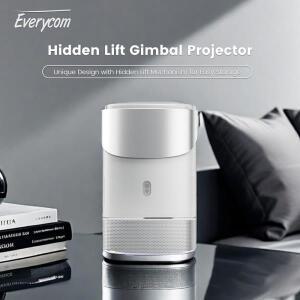 에브리컴 YG627 미니 프로젝터 750 ANSI 루멘 스마트 LED 1080P 4K 지원 휴대용 WIFI 블루투스 스피커 빔
