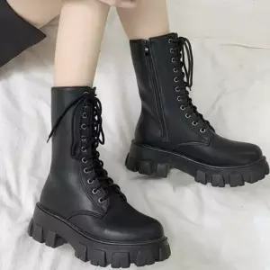 레이스업 어글리부츠 패션부츠 LU65 오버아웃 미들부츠 여성부츠 겨울부츠 패션부츠