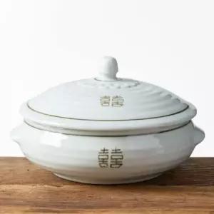 이천도자기 희고백자 뚜껑 찜기 대 21cm 그릇 식기 도자기