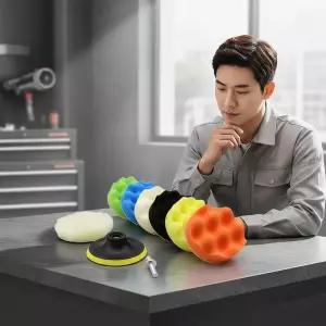 자동차 스크래치 제거 광택 복원용 5인치 전동드릴 패드 9종 세트 용품 컴파운드 폴리싱 드릴 유막 빵패드