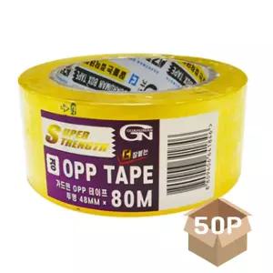 박스 택배 다용도 송장 OPP 테이프 접착 경포장용 투명 포장 80m 50P