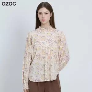 [오조크(OZOC)] 프렌치 플라워 스모크 블라우스 (택가격: 74000원)