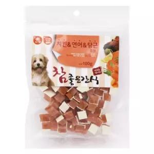 (3개묶음)(참좋은간식) 치킨 연어 당근 큐브펫푸드 간식 댕댕이 수제 영양 강아지식 칭찬 보상 반려동물