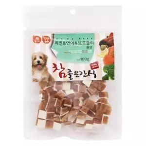 (3개묶음)(참좋은간식) 치킨 연어 브로콜리 큐브펫푸드 간식 댕댕이 수제 영양 강아지식 칭찬 보상 반려동
