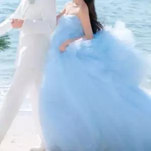 교복몰 파스텔블루 썬샤인 이브닝 프릴 드레스