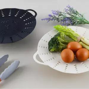 실리콘 찜기 2색 업소용 고급 소형찜기 멀티 고구마 양배추 용기 쿠커 스팀 미니