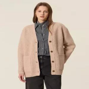 아떼 바네사브루노 여성 25FW [시즌오프] 라이트핑크 투톤 알파카혼방 가디건 VLSW5D477P1