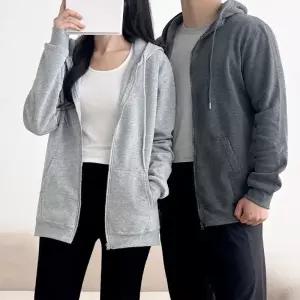후드 피알즈 남녀공용 베이직 기모 후드집업