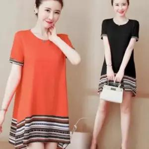 S93770 에스닉패턴 롱티셔츠 미니원피스 원피스티셔츠