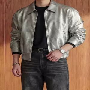 [루플릭]3color 오버핏 크롭 블루종 자켓