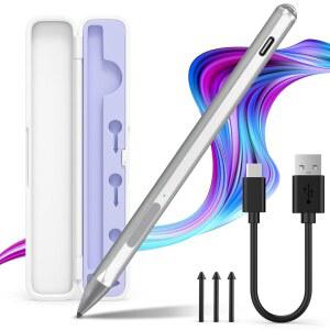 MICROSOFT SURFACE PRO11 /10 /9 /8 /7 /6 /5 /4 /3 /X 노트북 /BOOK /SURFACE GO3 GO2 보관함 4096 틸트 압력 자석 부착 USB-C 고속 충전 팜 거부 기능 실버 c30
