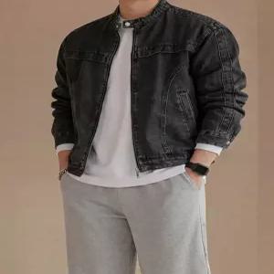 [루플릭]3color 바이커 흑청 데님 청자켓