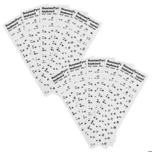 10Pcs 러시아어 키보드 스티커 반투명 비반사 투명 배경 노트북 데스크탑 PC 컴퓨터 키보드 오버레이 키릴
