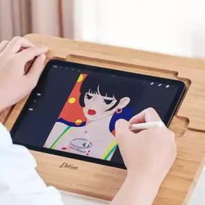 원목 아이패드 거치대 호환 받침대 태블릿 드로잉