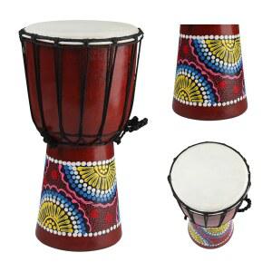 GOGHOST WOOD DJEMBE 드럼, 16.5 X 12인치) 핸드 30.5CM(6.5 젬베 전문 드럼헤드, 마호가니 초보자용 드럼 서 염소 성인 아프리카 스타일 악기 가죽 조각