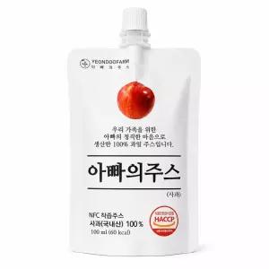 연두팜 아빠의주스 사과즙 100ml 40개 1박스