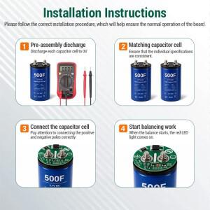 1pcs 3.5cm 범용 2.5V 500F 슈퍼 커패시터 밸런싱 보호 모듈 전기 부품