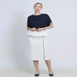 [데코][데코(DECO)] 아코디언 주름 벨티드 포인트 스커트 (택가격 459000원)
