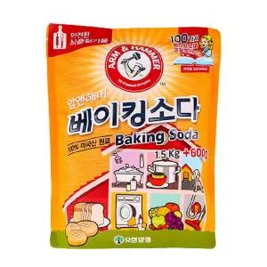 암앤헤머 베이킹소다 2.1kg 청소 세제 과일 세척용 욕실 주방 다용도 세척제 도제 세탁보조제 보조