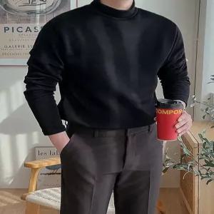 [루플릭]베이직 기모 모크넥 반폴라 티셔츠