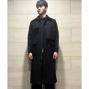 BEOM 더블플라켓 베스트 롱 코트 (블랙) 2277862
