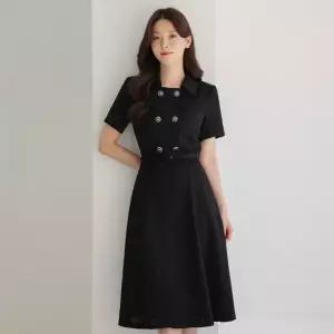 시크라인 XXL까지) 두첼로 트위드 벨트 원피스 하객룩 오피스룩 모임룩 격식룩 빅사이즈