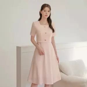 시크라인 XXL까지) 서린아 레이어드 트위드 원피스 하객룩 오피스룩 모임룩 격식룩 빅사이즈