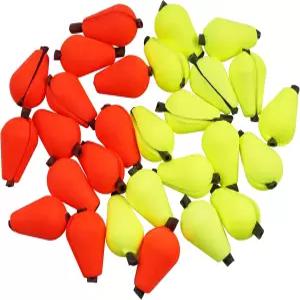 30pcs 낚시 플로팅 밥버 물방울 폼 플로트 타격 표시기 송어 메기 배스 팬피쉬 크래피 민물고기용 액세서리