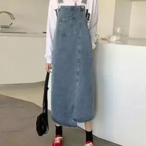 멜빵스커트 언발란스 청원피스 데님 편한 트임