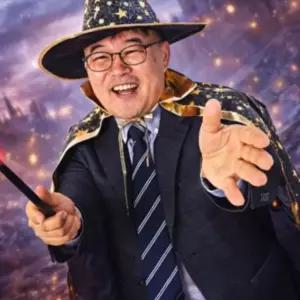매직 불빛마술사의상 세트 망토 LED 소품