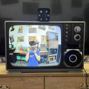 레트로 TV 송출 옛날 골동품 카메라 영상 세트 아날로그 촬영
