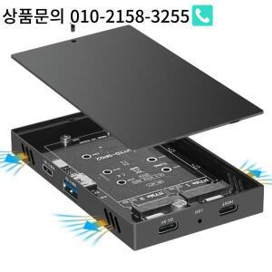 더블 베이 NVMe M.2 인클로저 허브 USB3.2 Gen2 10Gbps는 하드 드라이브를 지원합니다.