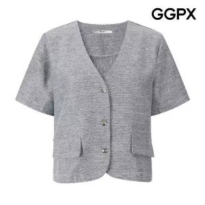 [GGPX] Y버튼 노카라 반팔 자켓 (GQ5JK007F)