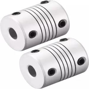 uxcell 8mm 알루미늄 합금 샤프트 커플링 플렉시블 커플러 모터 커넥터 조인트 L25xD19 실버 2pcs