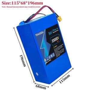 10S6P 36V 20000mAh 18650 통합 BMS 대용량 충전식 리튬이온 배터리 전동 스케이트보드
