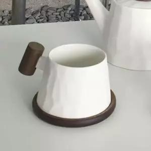 고원 계수나무 소형 머그컵 화이트 컵 1p + 받침 1p